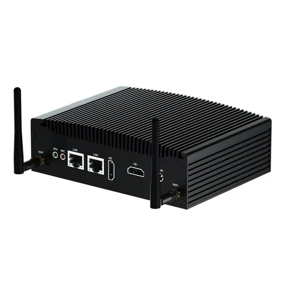 Mini computador industrial sem ventilador, para intel core i3 7167u 6lan portas firewall pfsense roteador mini computador