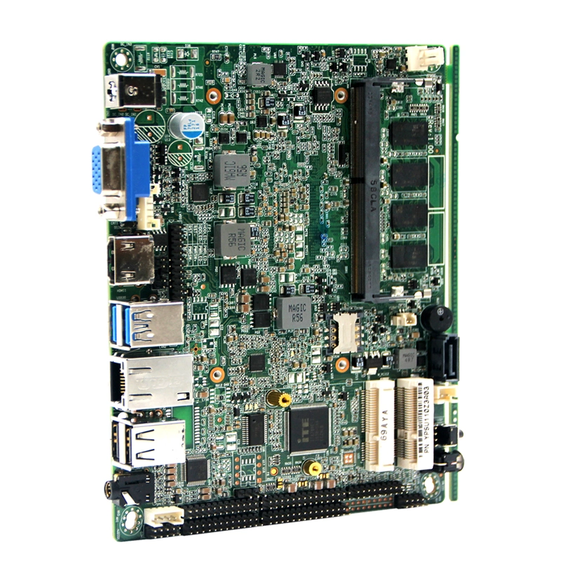 Industrial Motherboard 3855u Msata 4GB DDR4 VGA Lvds Display 2LAN Motherboards 2USB HD 6COM PS2 SATA DC12V Mini PC Motherboard